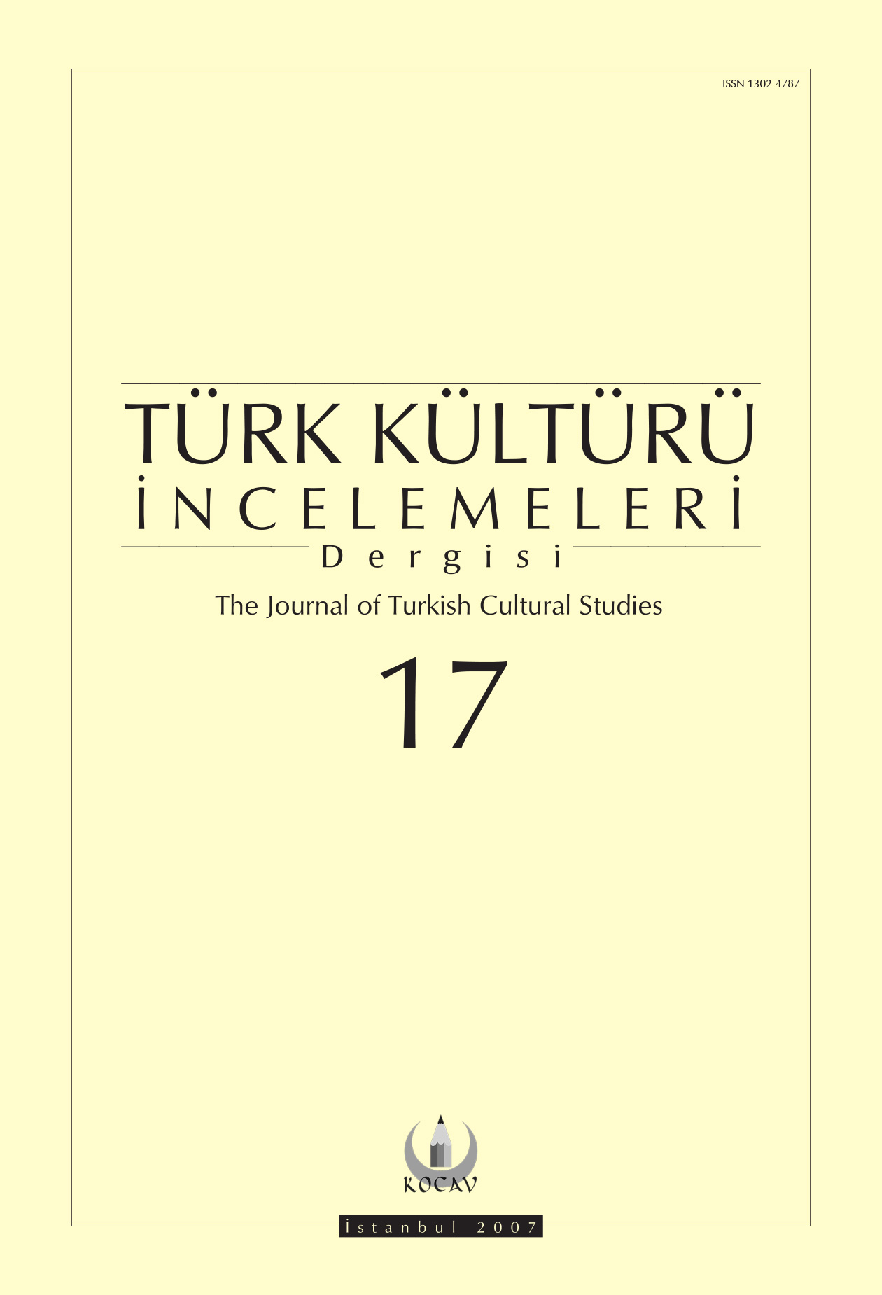 Türk Kültürü İncelemeleri Dergisi Sayı 17